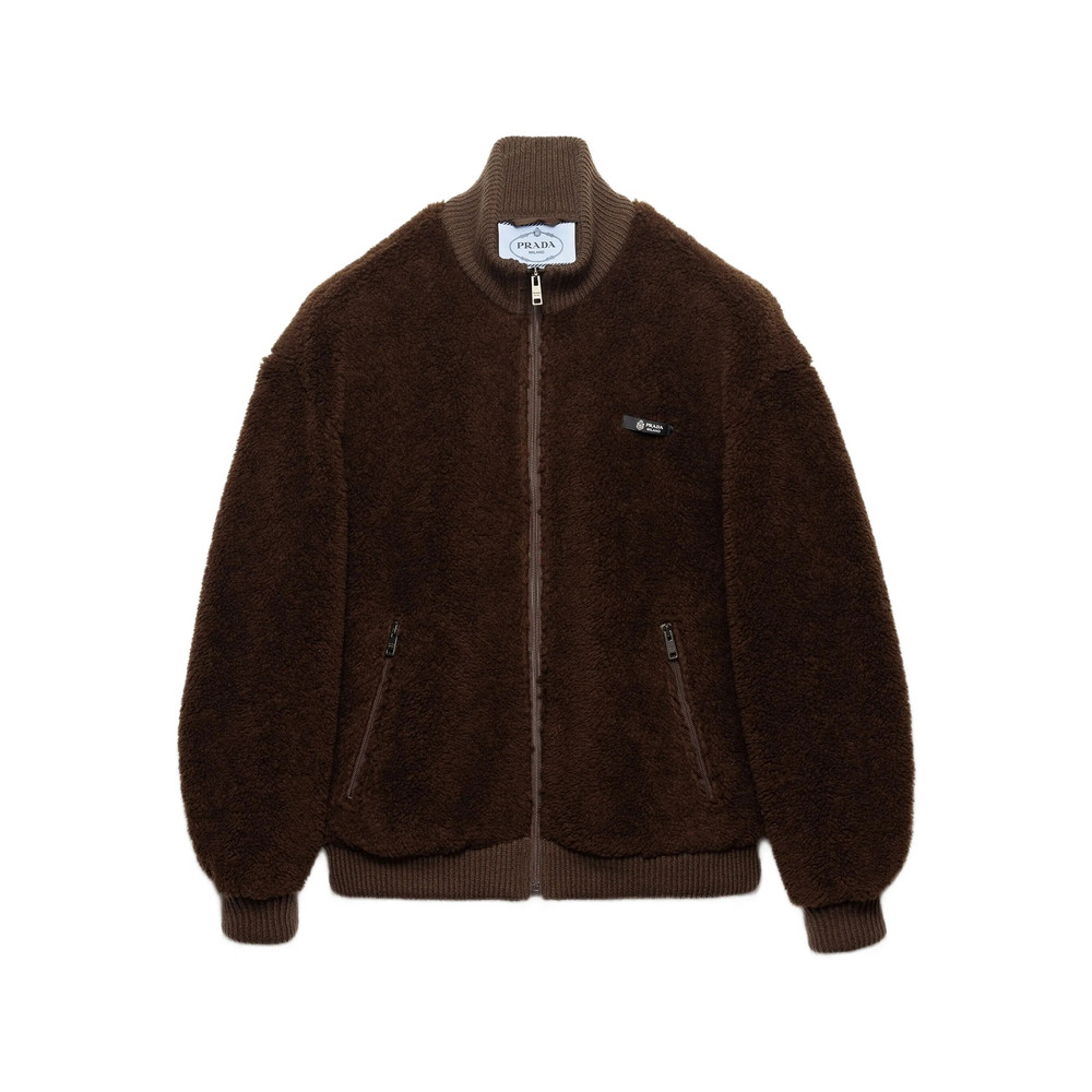 Prada Ribbed-trims Logo-detail Jacket