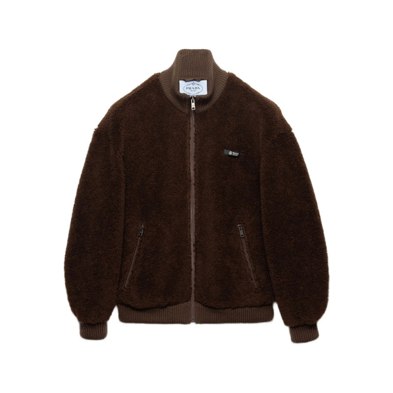 Prada Ribbed-trims Logo-detail Jacket