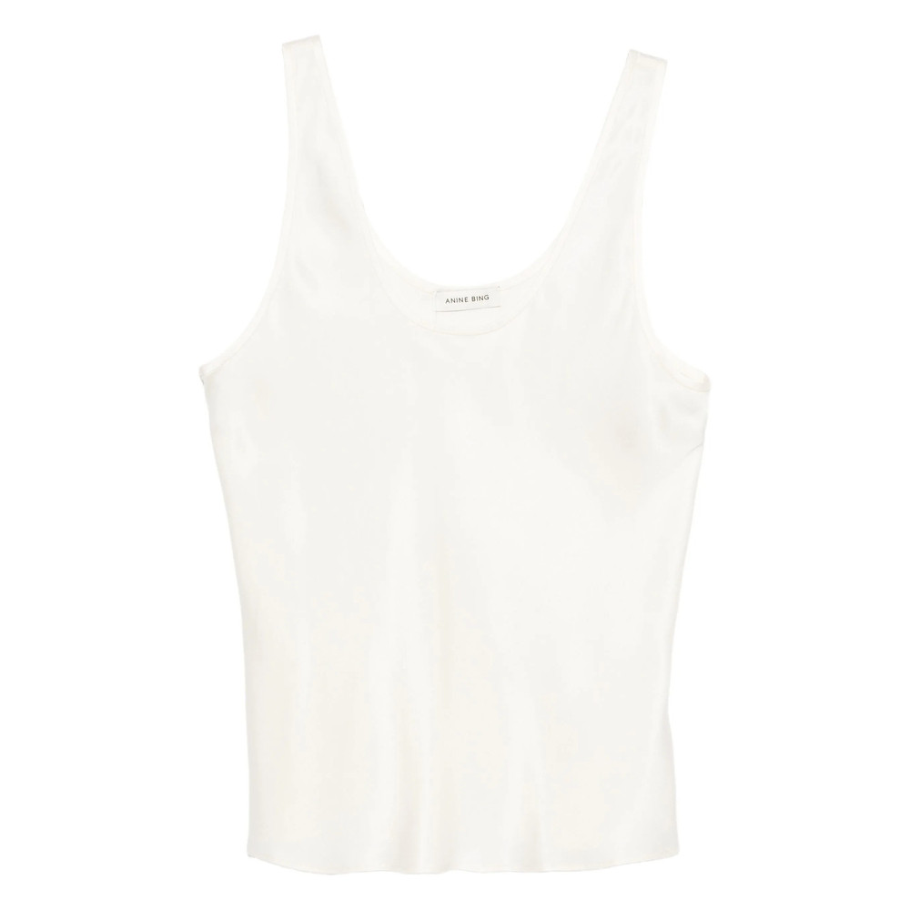 Anine Bing Silk Scoop-neck Top
