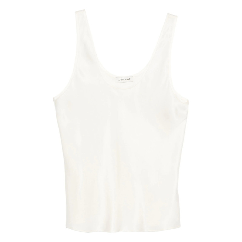 Anine Bing Silk Scoop-neck Top