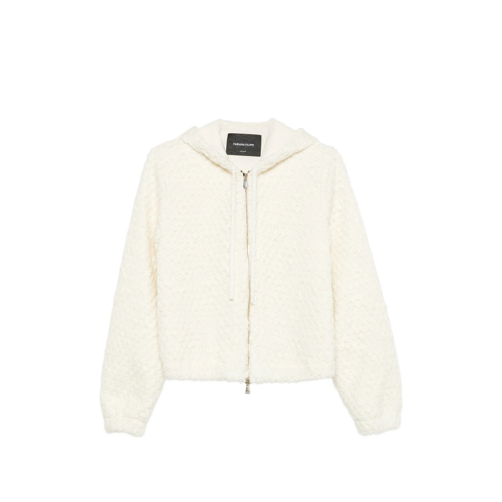 Fabiana Filippi Bouclé-knit Hooded Jacket