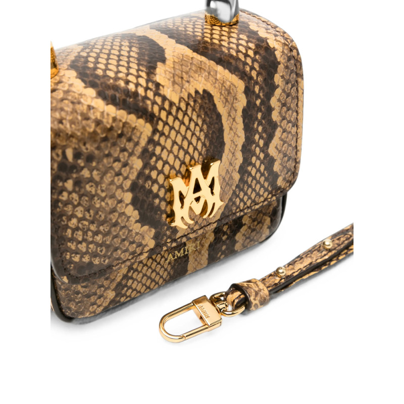 Amiri Nano MA Snakeskin-effect Logo-plaque Mini Bag