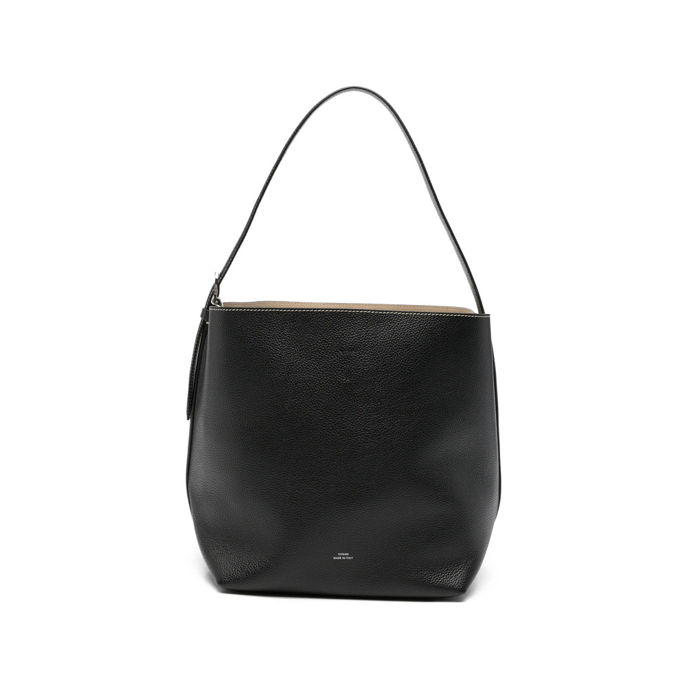 Toteme Medium Belted Grained-leather Tote Bag