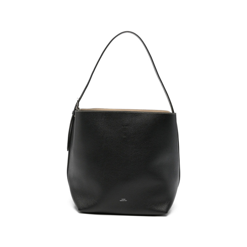 Toteme Medium Belted Grained-leather Tote Bag