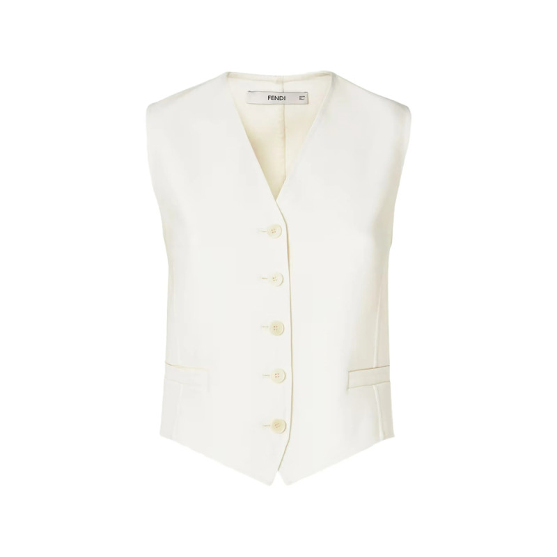 Fendi Ivory Wool Gilet