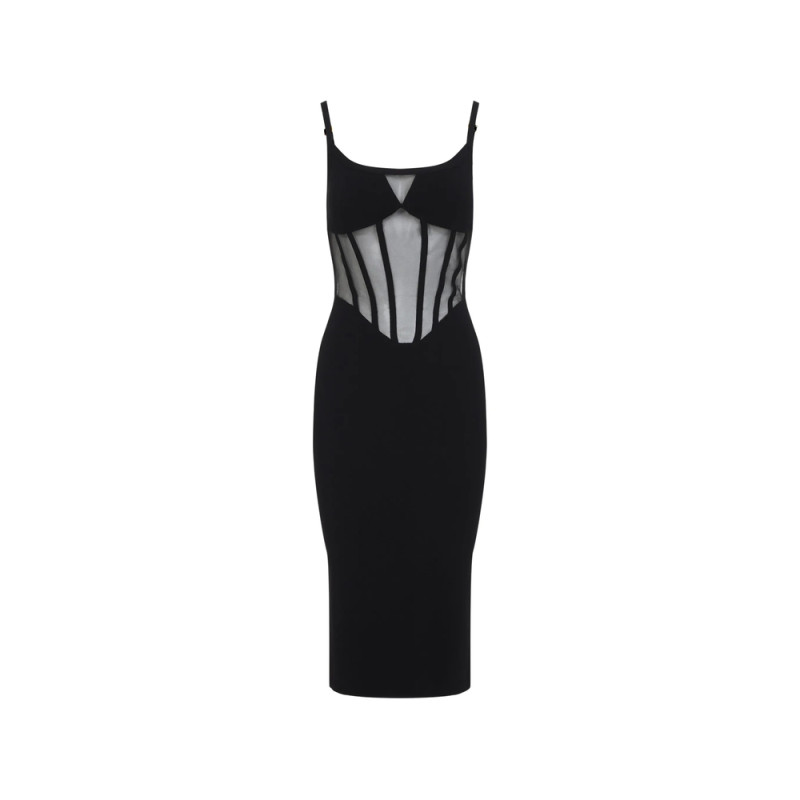 Elisabetta Franchi Sheer-panelled Knit Dress
