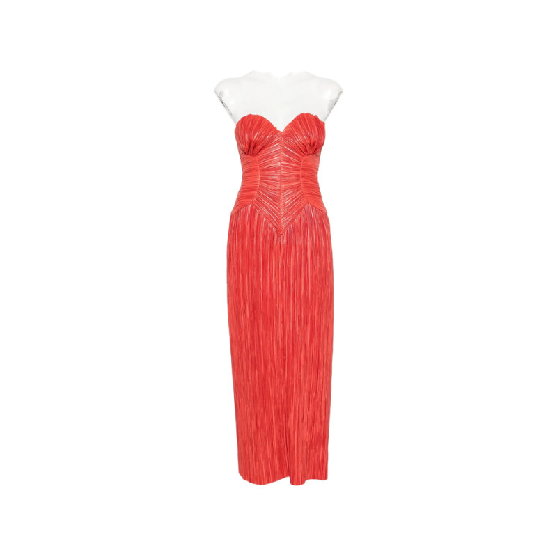 Cult Gaia Ashika Pleated Strapless Dress