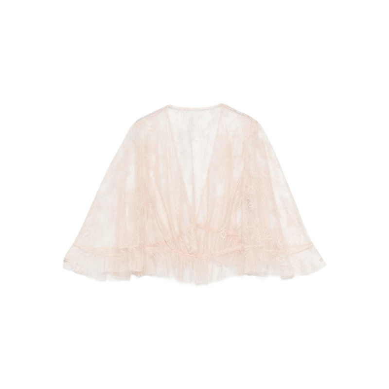 Alberta Ferretti Lace Ruffled Top