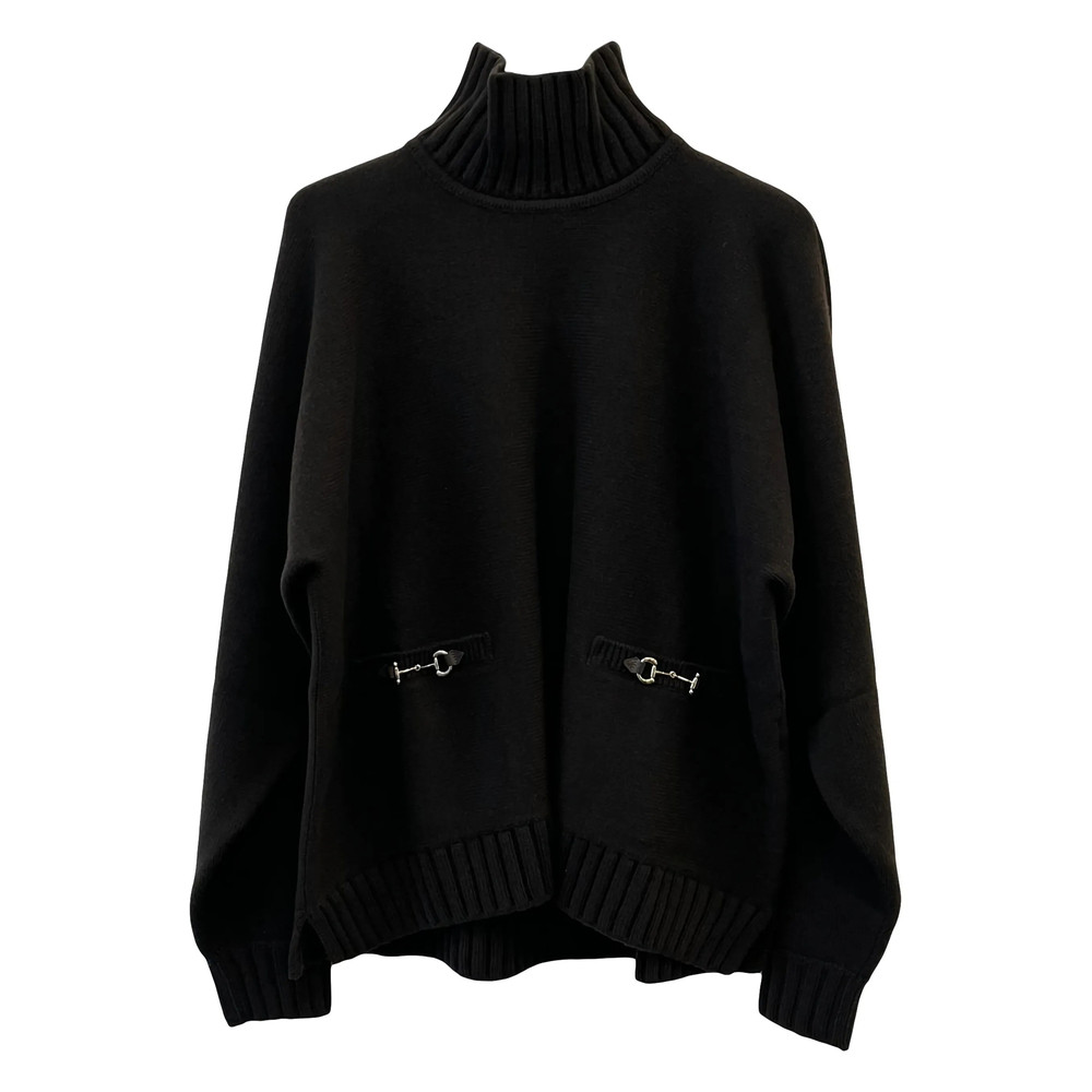 Gucci Horsebit Pocket Turtleneck Top