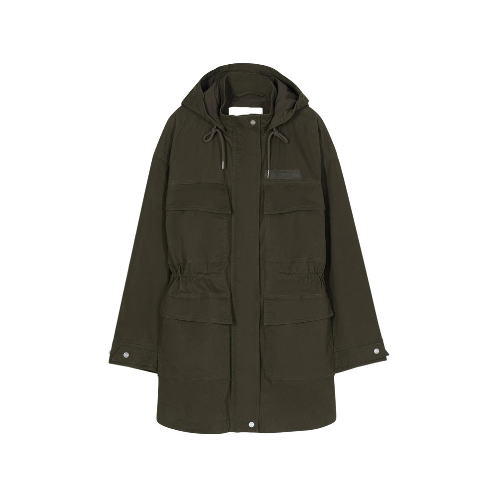 Closed Drawstring-waist Cotton Parka