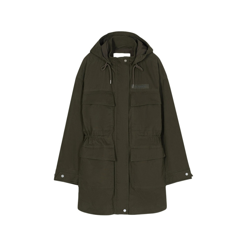Closed Drawstring-waist Cotton Parka