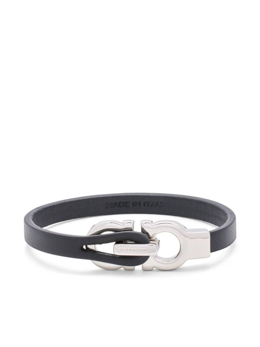 Gancini leather bracelet