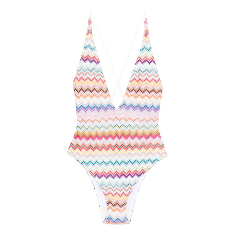 Missoni Zigzag-pattern Cross-back Swimsuit