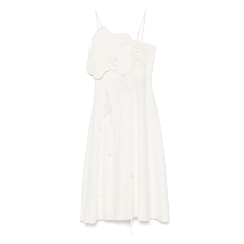 Farm Rio Floral-appliqué Midi Dress