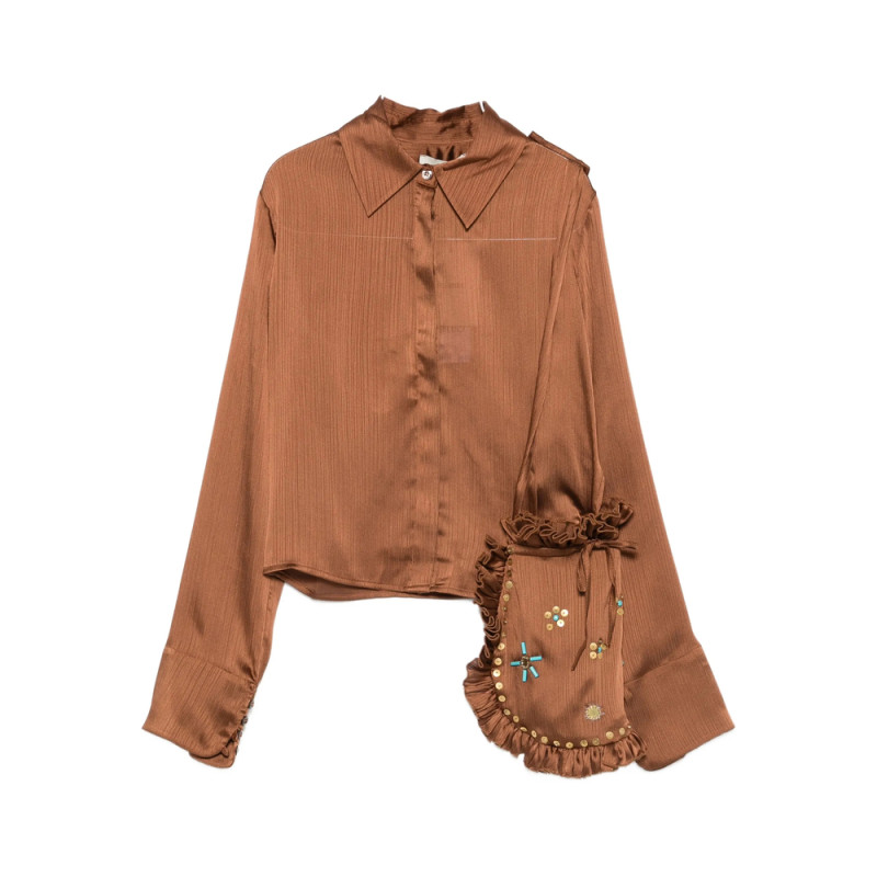 Siedres Pointed-collar Buttoned Blouse