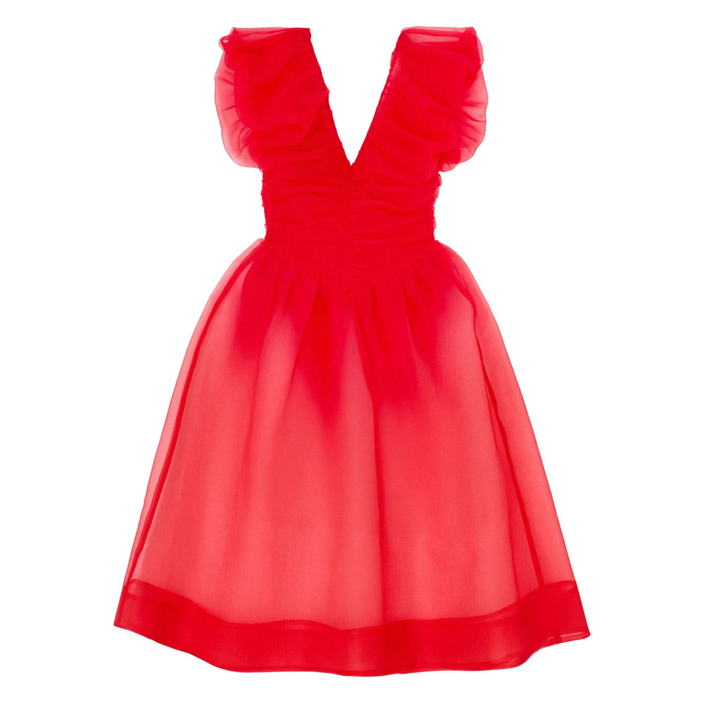 Ganni Ruffled V-neck Mini Dress