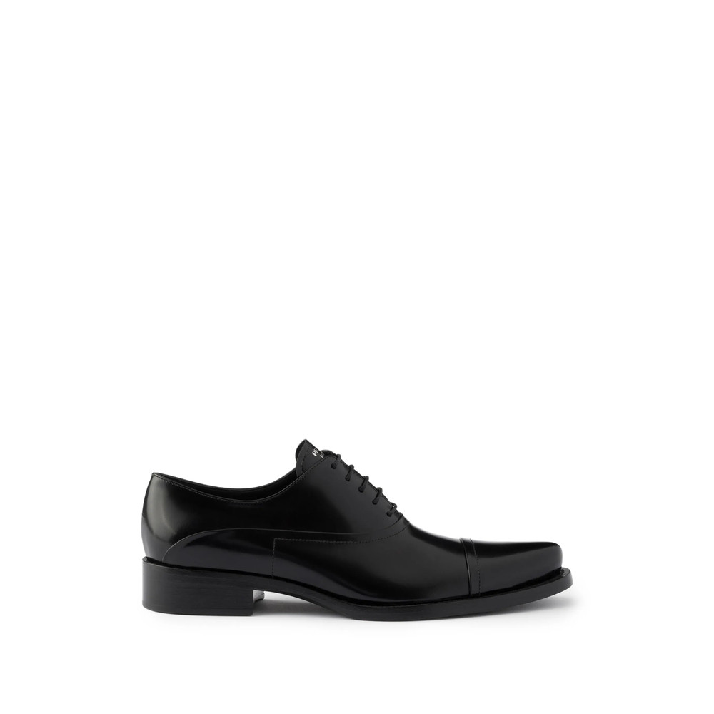 Prada Brushed Leather Lace-up Shoes