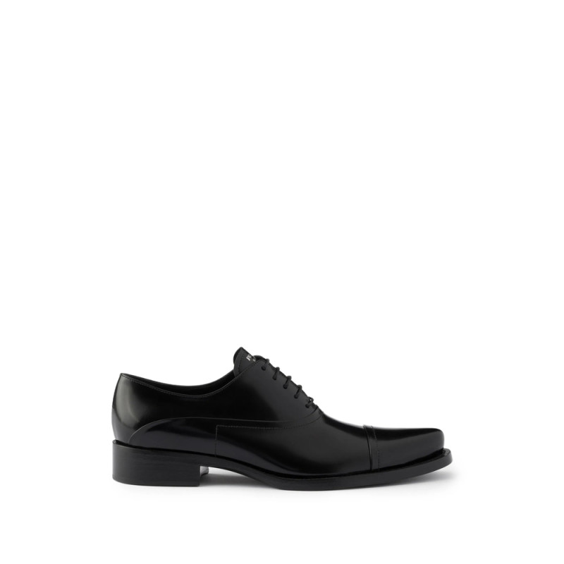Prada Brushed Leather Lace-up Shoes