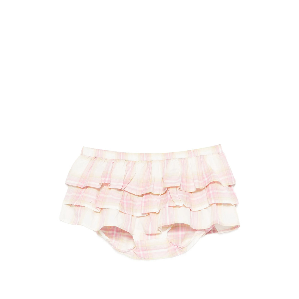 Gimaguas Jardin Plaid-patern Ruffled Shorts