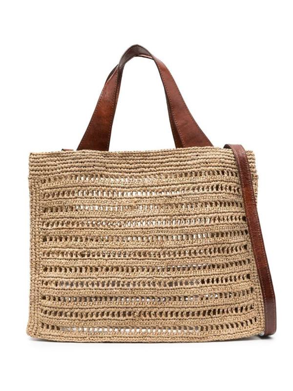 Nosy raffia tote bag