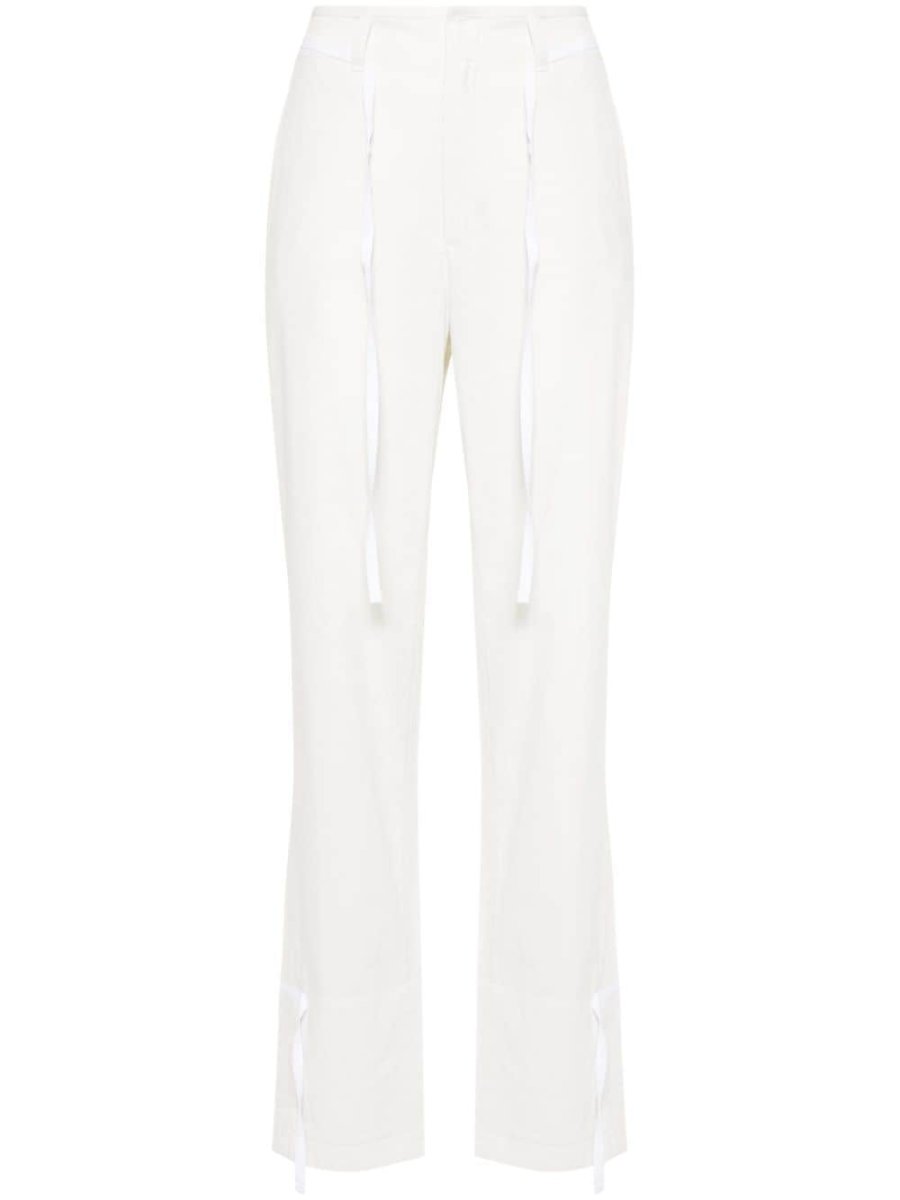 cotton straight trousers