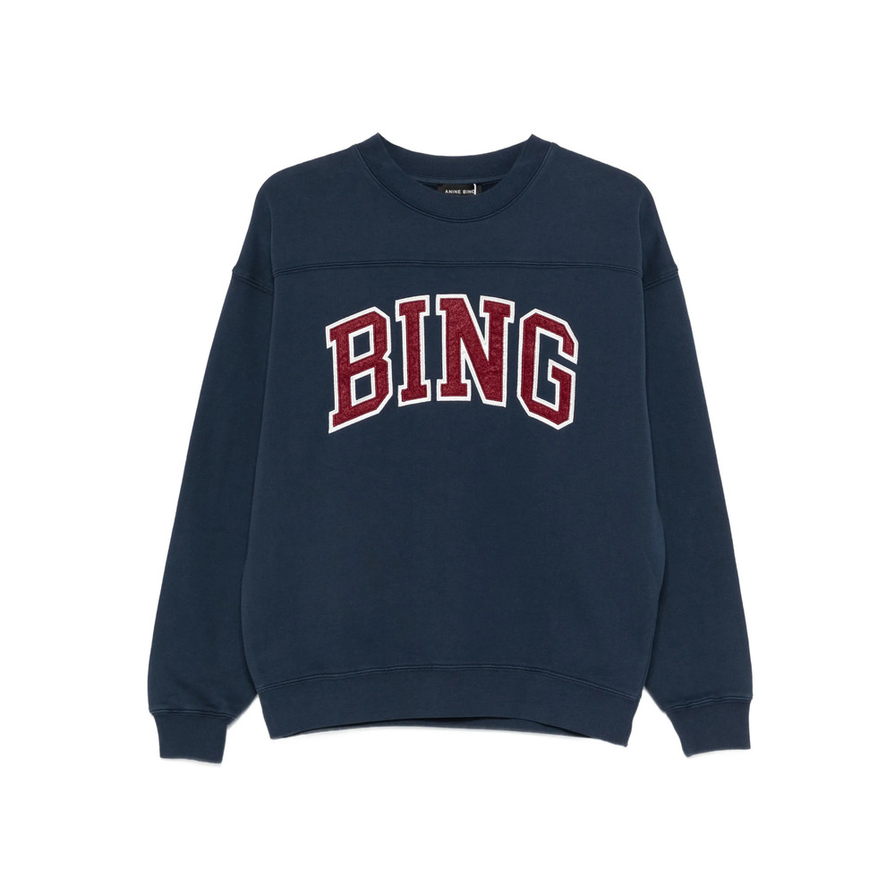 Anine Bing Trenton Logo Blue Sweatshirt