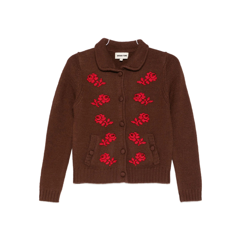 Shushu/tong Floral-embroidered Cardigan