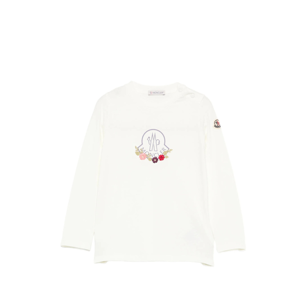 Moncler Logo-print Floral-embroidered T-shirt