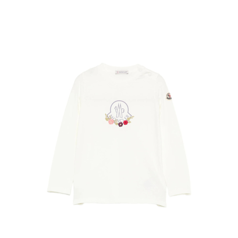 Moncler Logo-print Floral-embroidered T-shirt