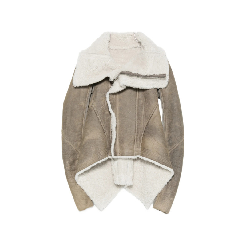 Rick Owens Shearling-lined Asymmetric Jacket