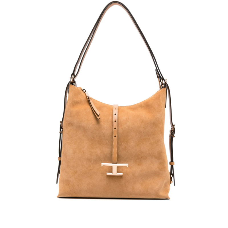 Tod's Timeless Suede T-buckle Shoulder Bag