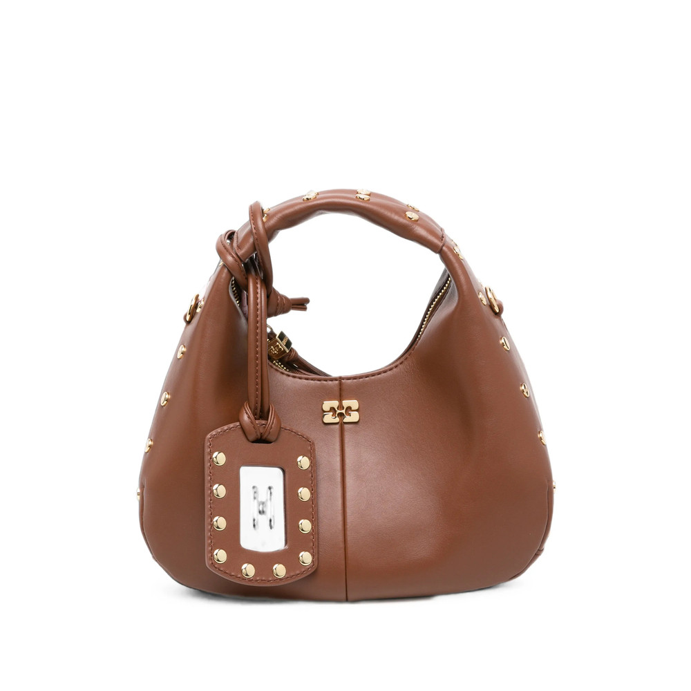 Ganni Mini Hobo Stud-embellished Totebag
