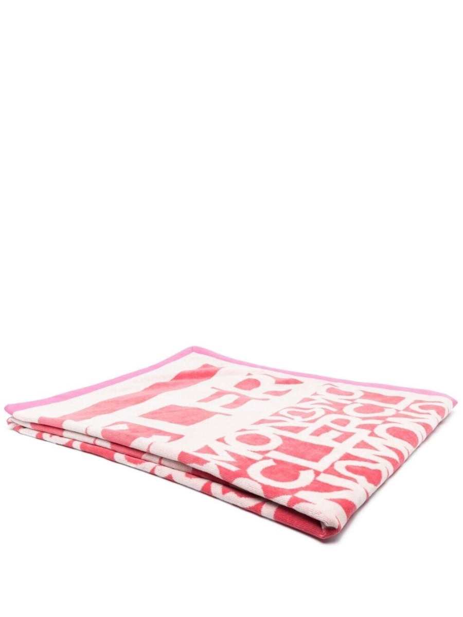 logo-print cotton towel