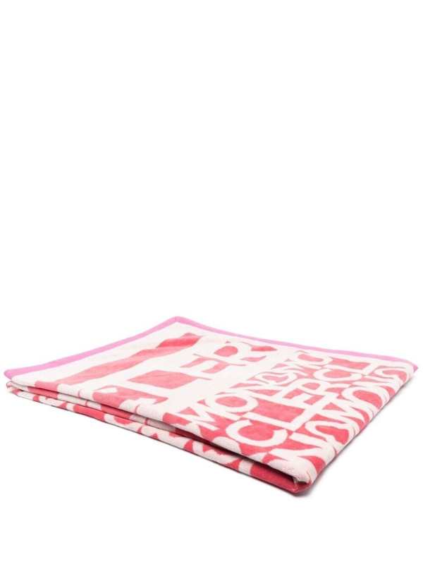 logo-print cotton towel