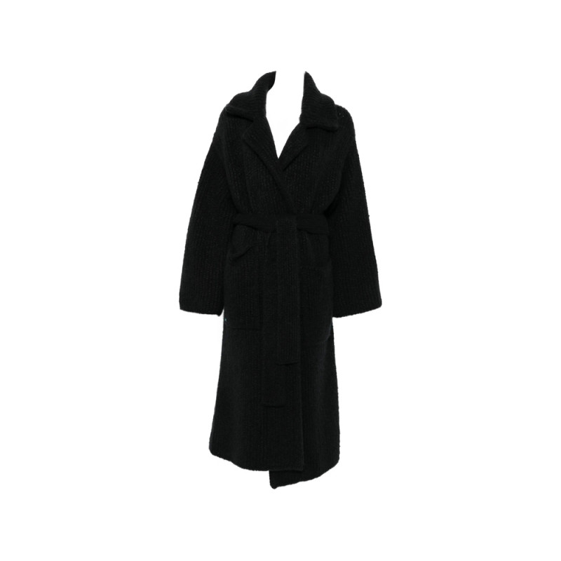 Alanui Ribbed-knit Belted Coat