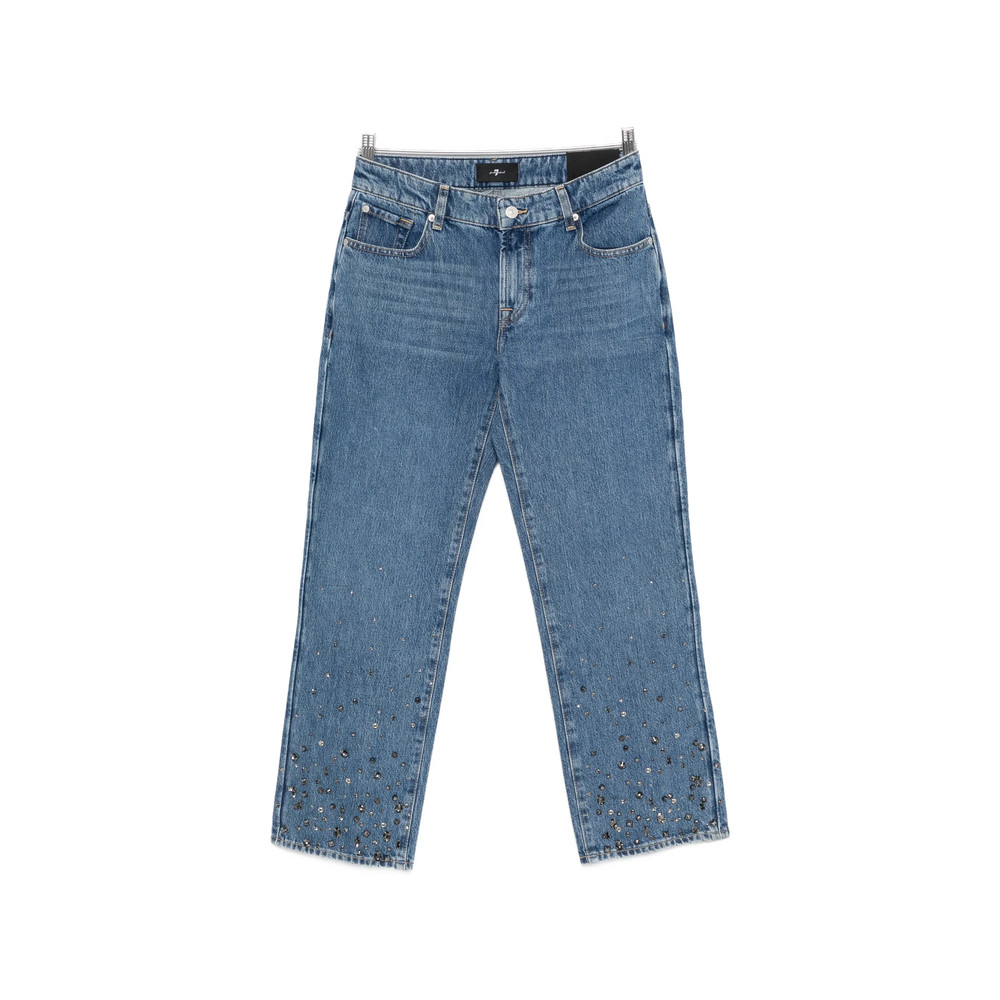 7 For All Mankind Embellished Straight-leg Jeans