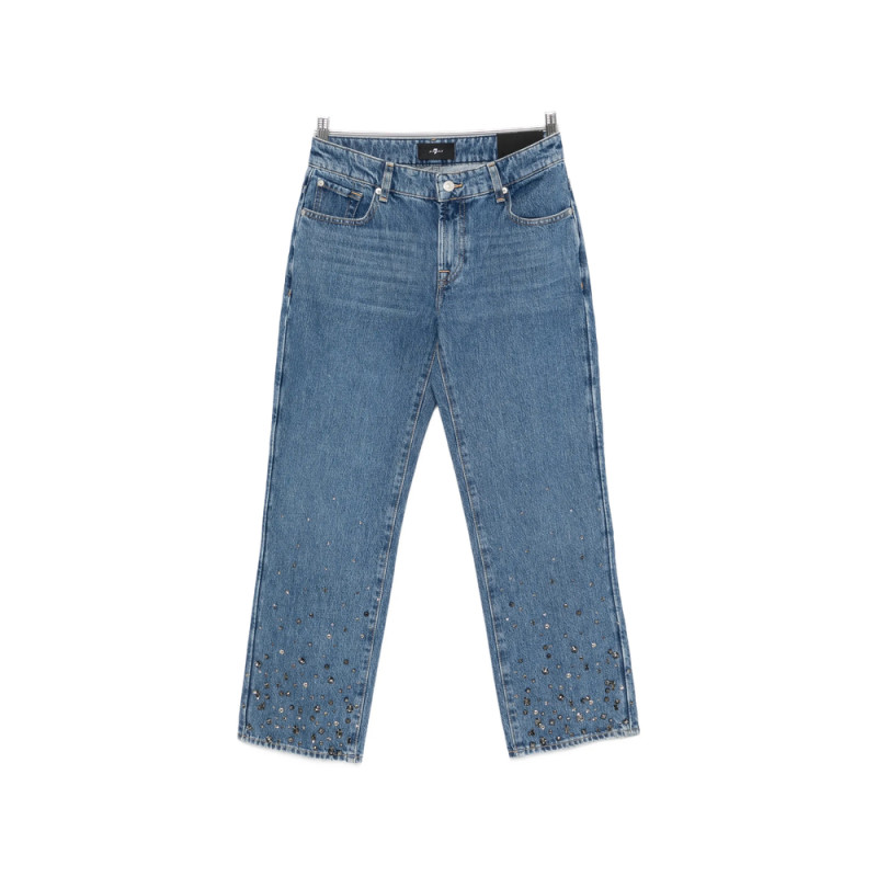 7 For All Mankind Embellished Straight-leg Jeans
