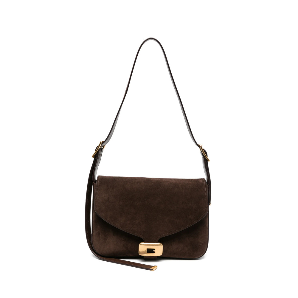 Balenciaga Suede Logo-buckle Shoulder Bag