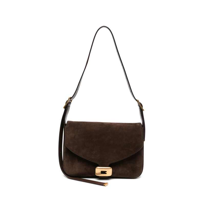 Balenciaga Suede Logo-buckle Shoulder Bag