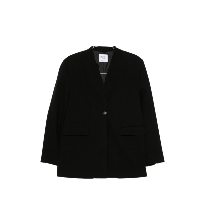 Le Sully Studio Single-breasted Collarless Coat