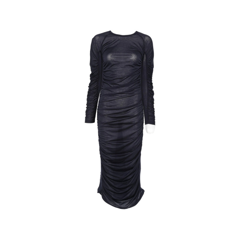 Jw Anderson Ruched Long-sleeve Midi Dress