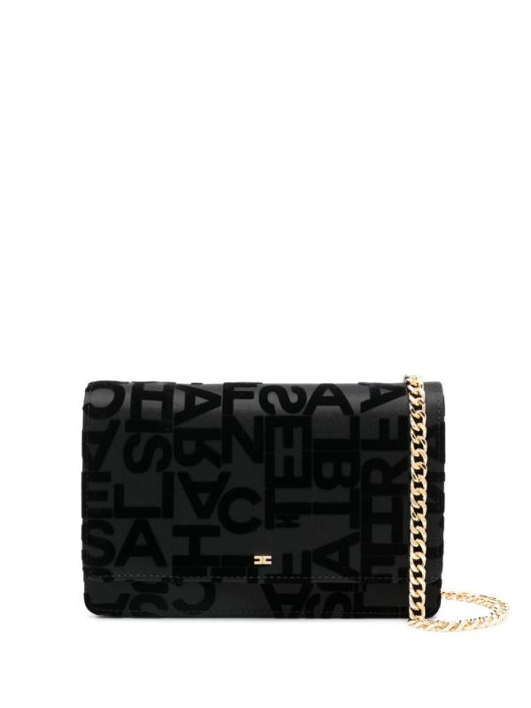 logo-lettering clutch bag