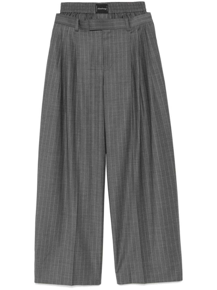 boxer-detail pleated trousers