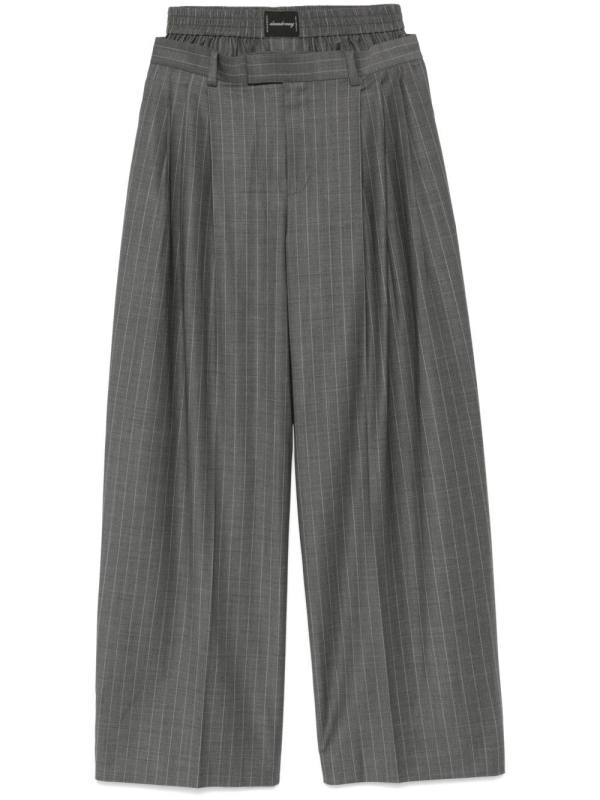boxer-detail pleated trousers