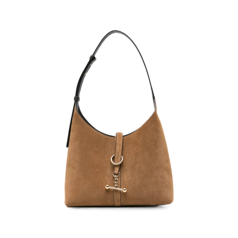 Strathberry Bar-detail Suede Shoulder Bag