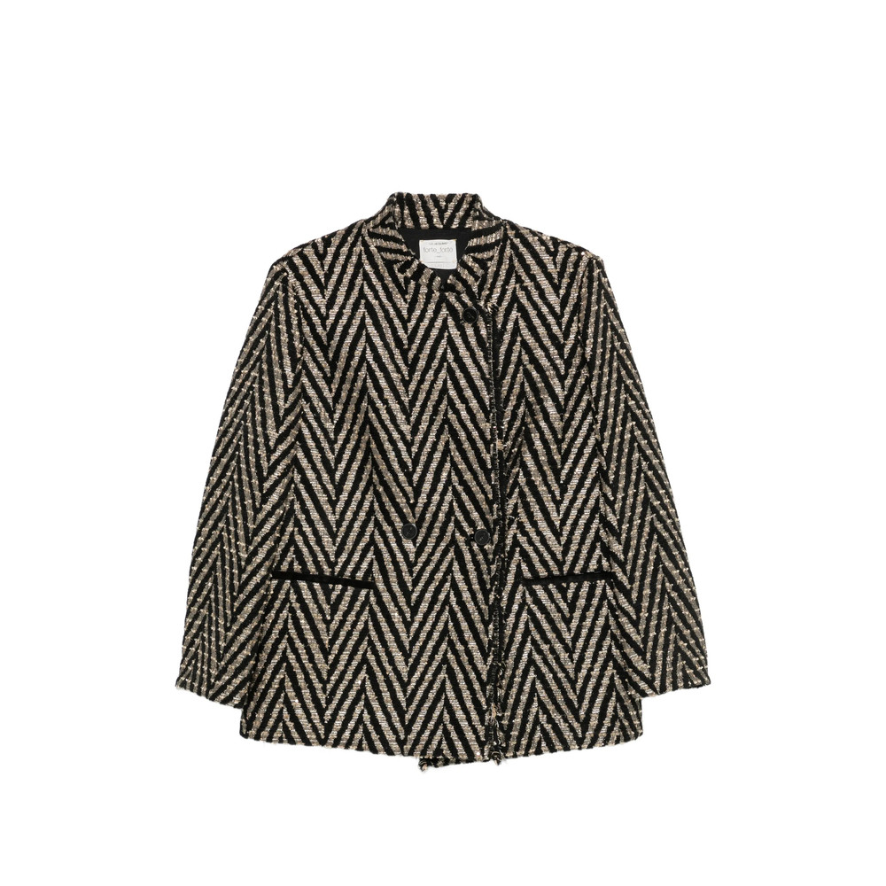 Forte Forte Chevron-pattern Double-breasted Coat
