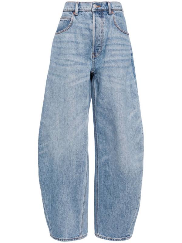 Rounded wide-leg jeans