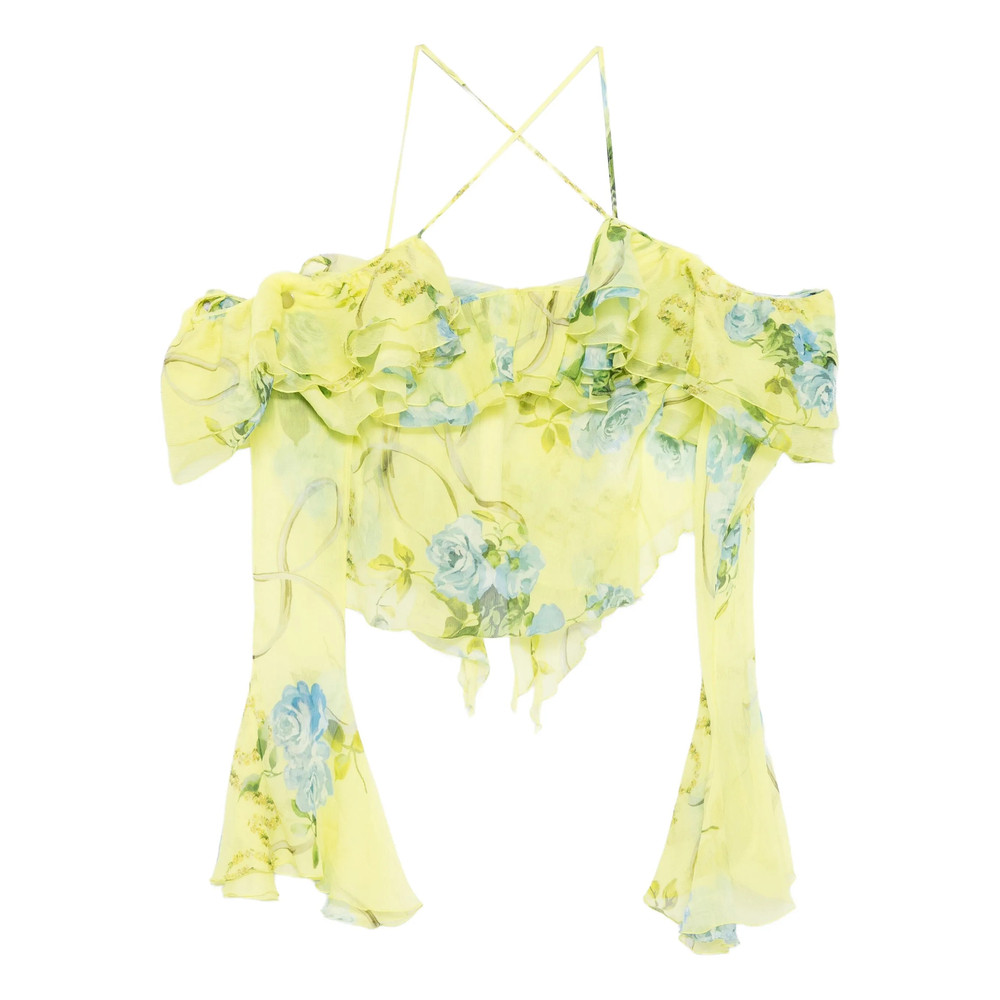 Blumarine Floral-print Ruffled Blouse