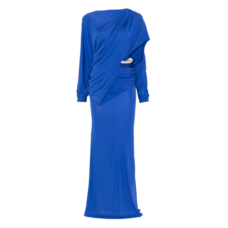 Christopher Esber Encased Nature Draped One-shoulder Dress