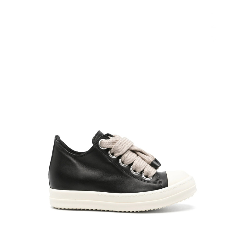 Rick Owens Oversized-lace Leather Sneakers